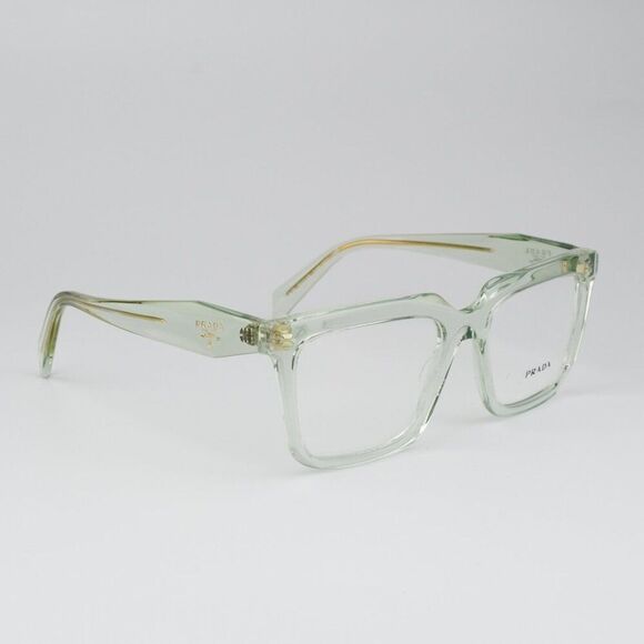 NEW Prada PRA19V 14R1O1 Transparent Mint Square Women Eyeglasses - Picture 5 of 12